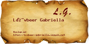 Lövbeer Gabriella névjegykártya